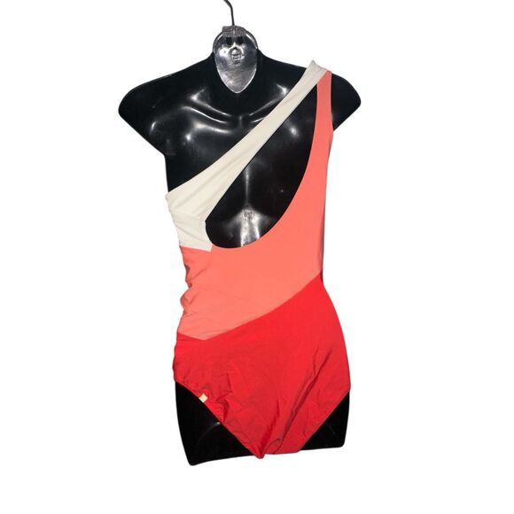 NWOT Summersalt One-Shoulder Swim One Piece - Red and White - Picture 7 of 10